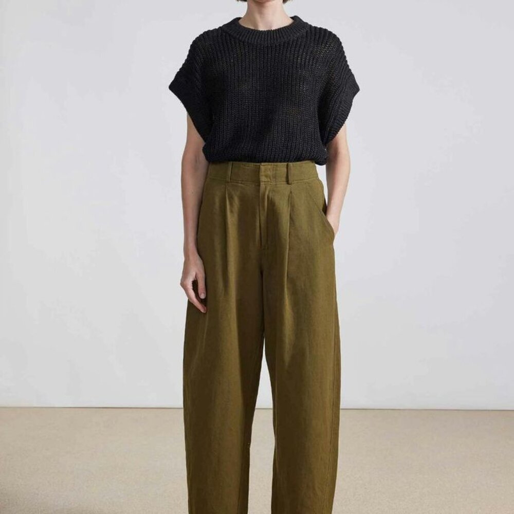 Apiece Apart Bari Crop Trousers - Olive